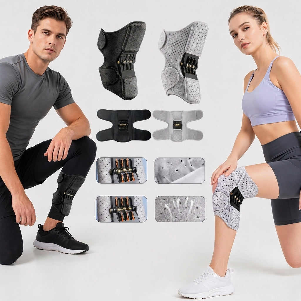 KneeMax Pro – Rodillera de Compresión Médica con Estabilizadores de Resorte y Soporte Articular 360°