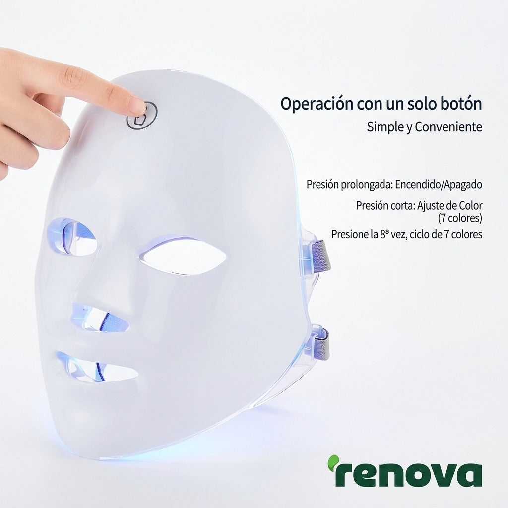 Máscara de Fototerapia LED Profesional – Tratamiento Lumínico Rejuvenecedor de 7 Colores